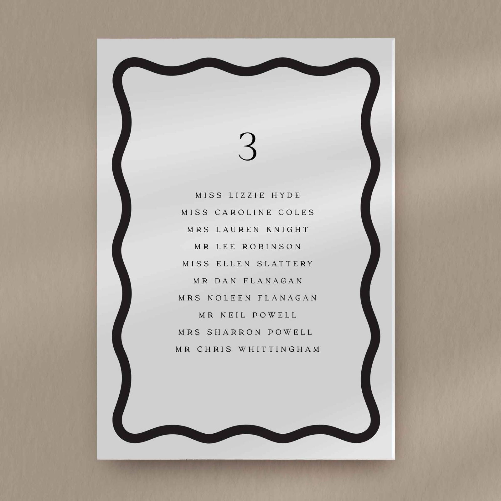Bodhi Seating Plan Card  Ivy and Gold Wedding Stationery   