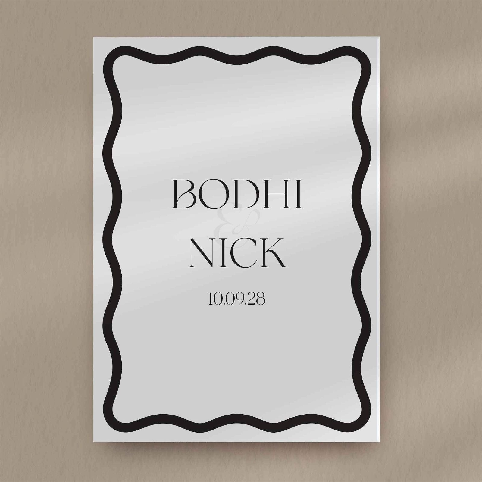 Bodhi | Wavy Save The Date  Ivy and Gold Wedding Stationery   