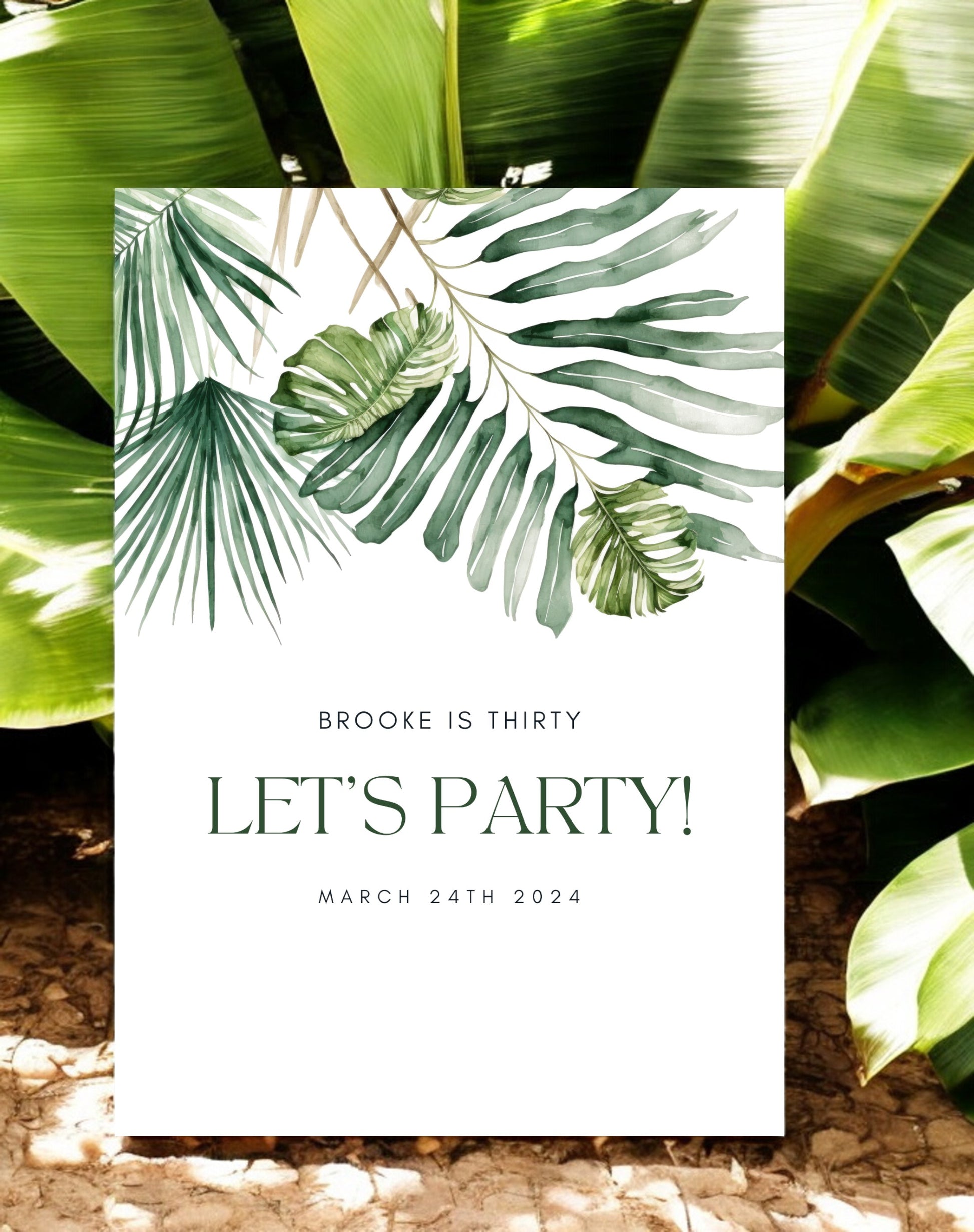 Brooke Tropical Birthday Party Welcome Sign - Ivy and Gold Wedding Stationery