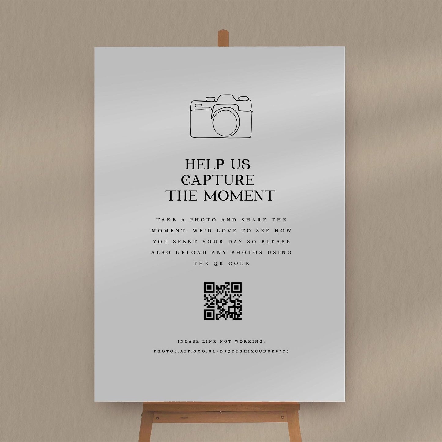 Capture The Moment Sign  Ivy and Gold Wedding Stationery   