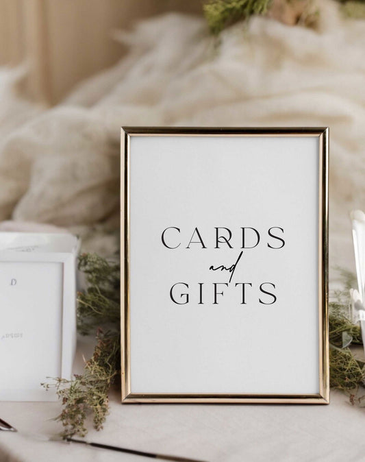 Cards & Gifts Sign - Ivy and Gold Wedding Stationery -  