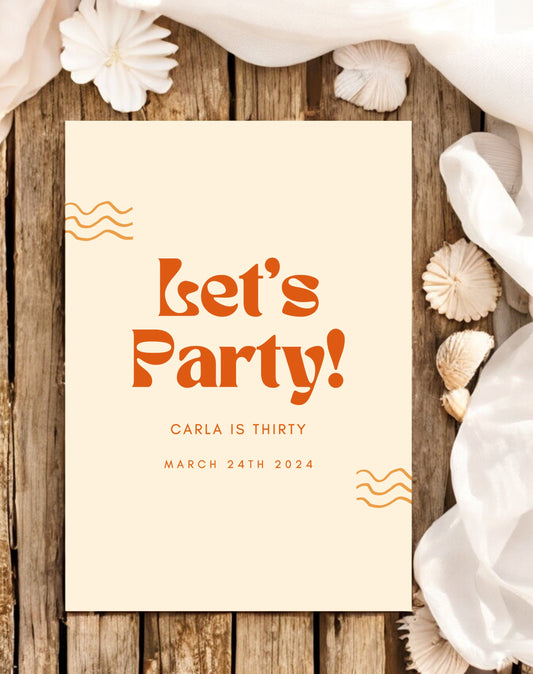 Carla Let's Party Birthday Party Welcome Sign - Ivy and Gold Wedding Stationery