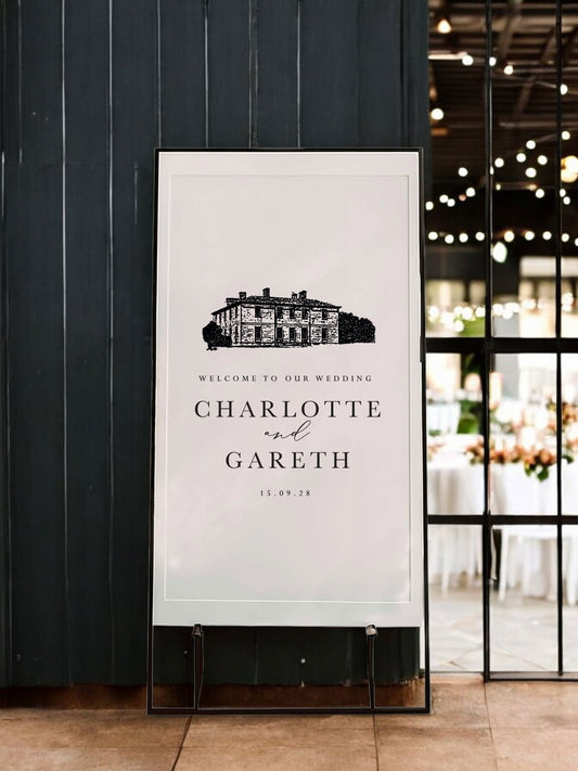 Charlotte | Wedding Venue Illustration - Ivy and Gold Wedding Stationery