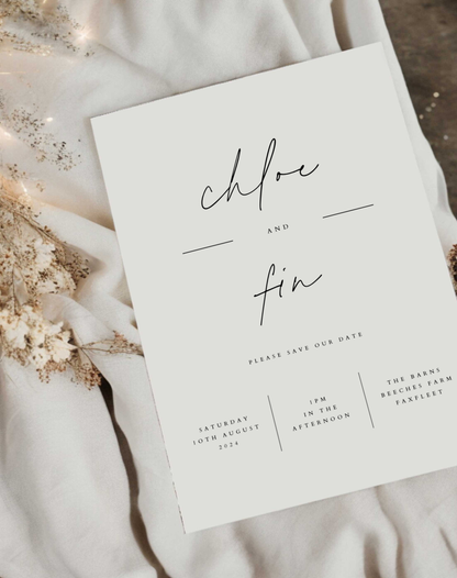 Chloe Modern Wedding Save The Date