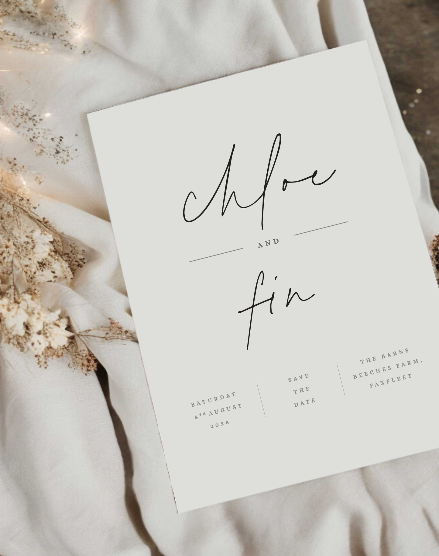 Chloe Modern Wedding Save The Date