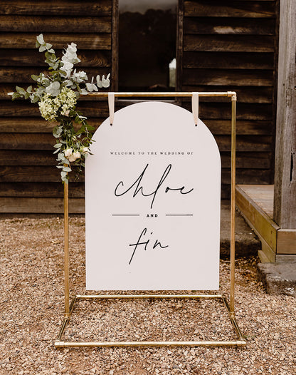 Chloe | Modern Welcome Sign - Ivy and Gold Wedding Stationery