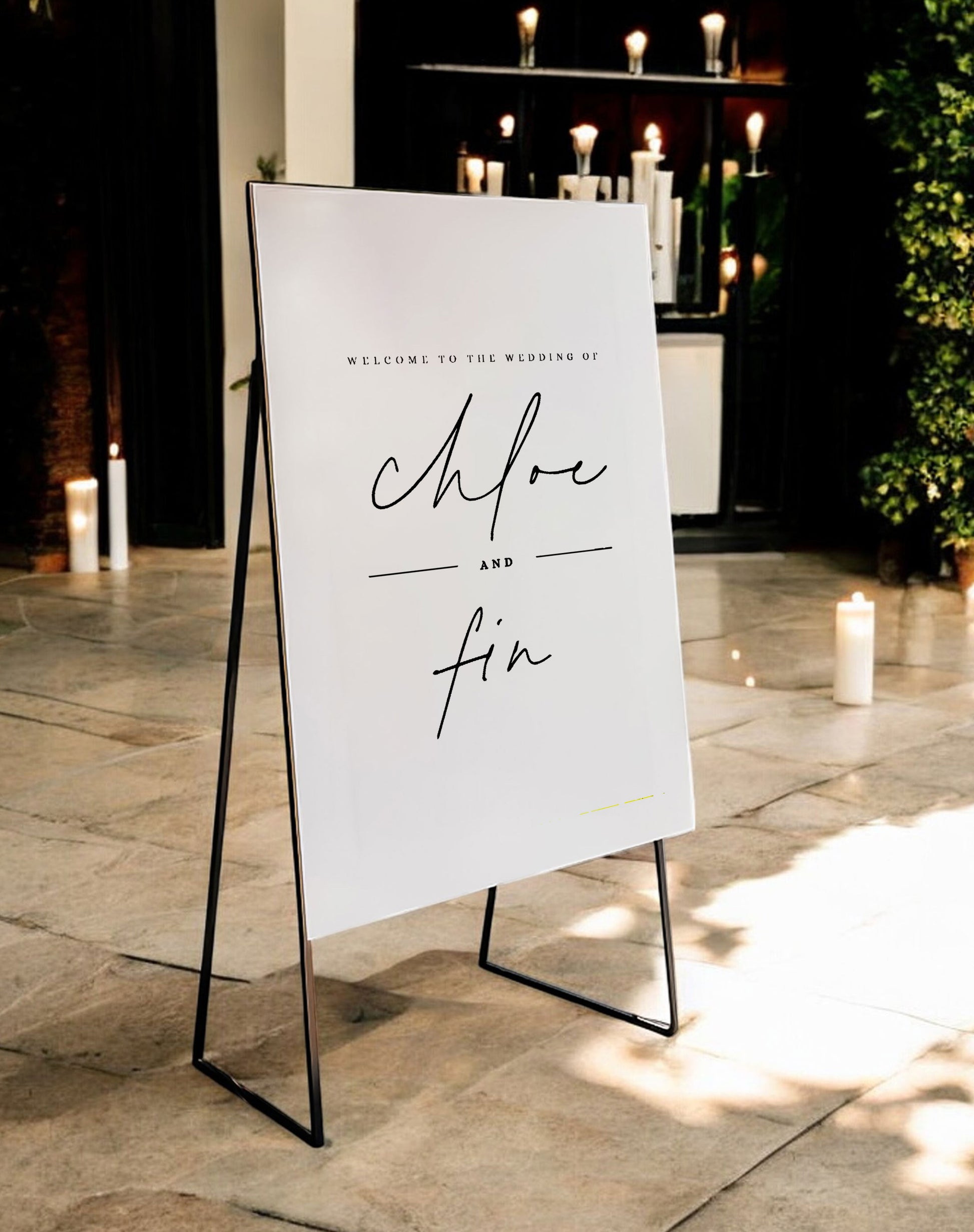 Chloe | Modern Welcome Sign - Ivy and Gold Wedding Stationery