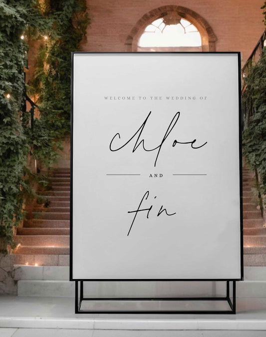 Chloe | Modern Welcome Sign - Ivy and Gold Wedding Stationery -  