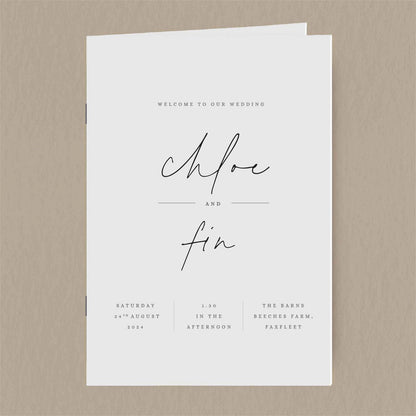 Chloe Order Of Service  Ivy and Gold Wedding Stationery   