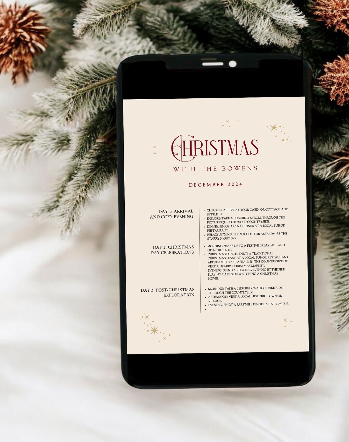 Holiday Itinerary | Christmas Family Card Template