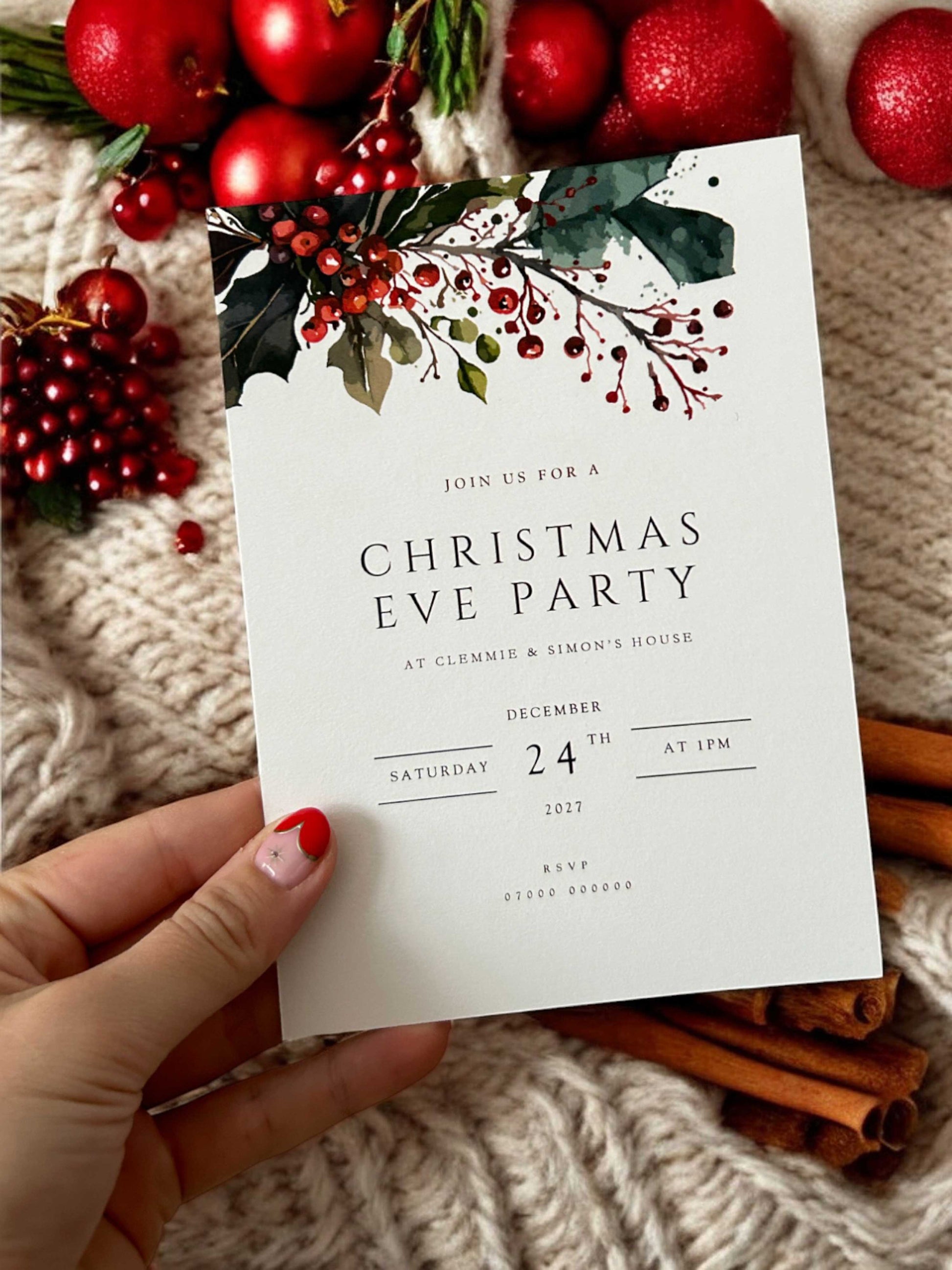 christmas party invite  - Ivy and Gold Wedding Stationery