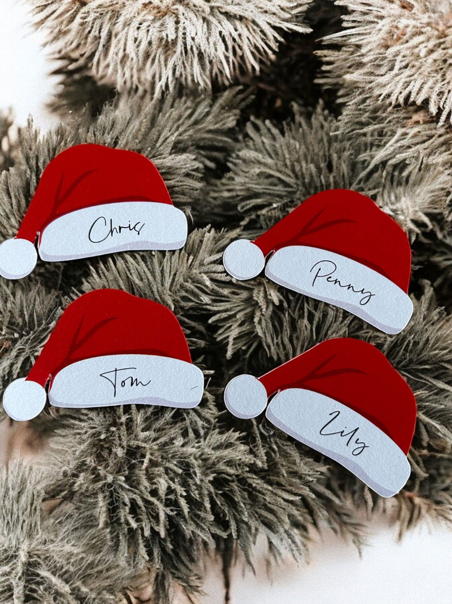 Santa Hats Name Place Cards