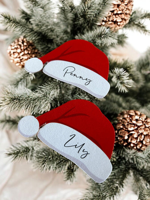 Santa Hats Name Place Cards