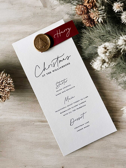 Christmas Dinner Menu Card