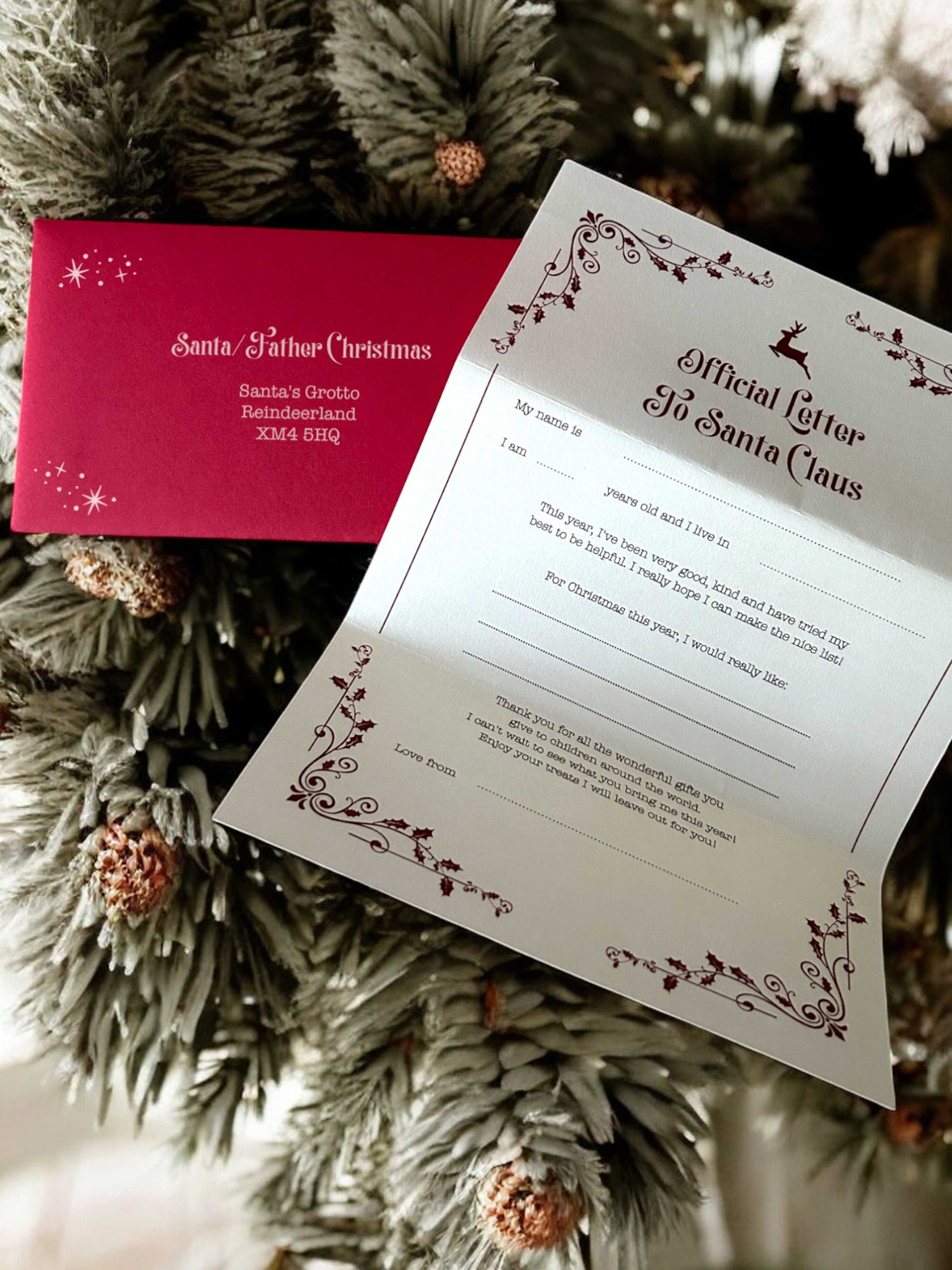 Christmas Santa Letter & Nice List Certificate Bundle - Ivy and Gold Wedding Stationery