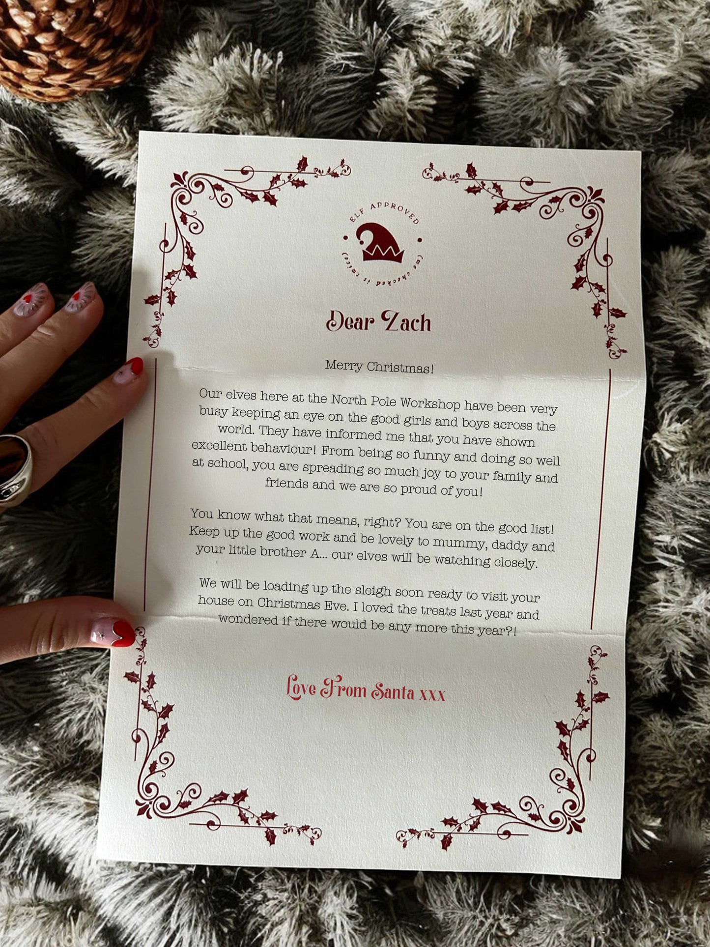 Traditional Personalised Letter To & From Santa Claus Digital Template