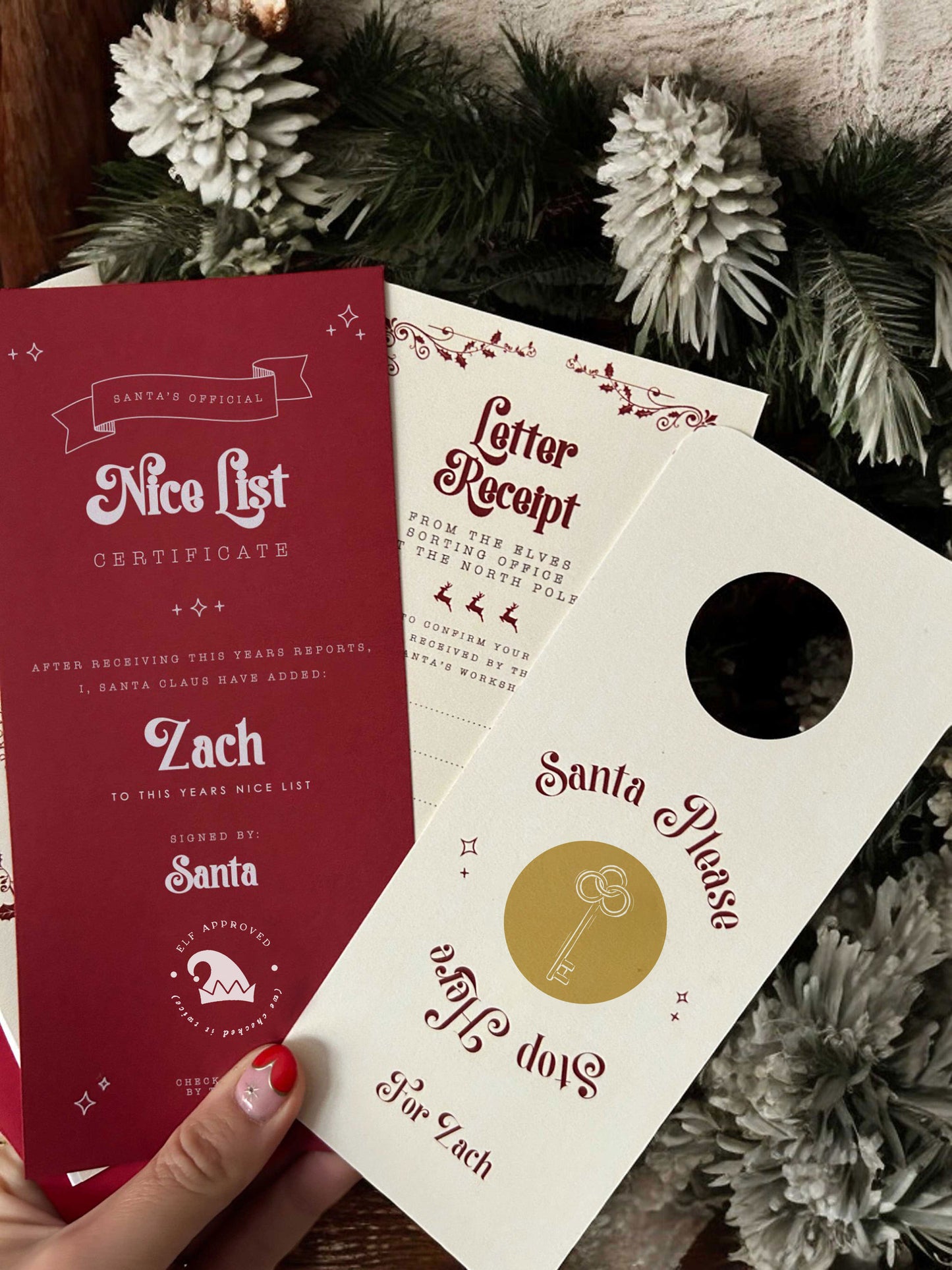 Letter from Santa & Nice List Certificate Bundle Digital Template