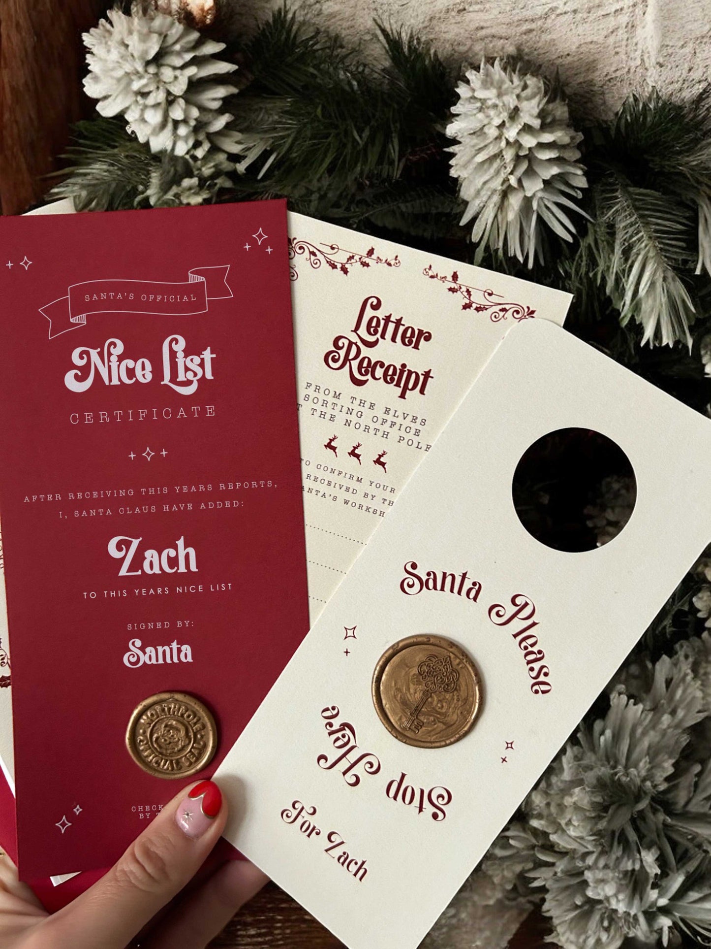 Christmas Santa Letter & Nice List Certificate Bundle - Ivy and Gold Wedding Stationery