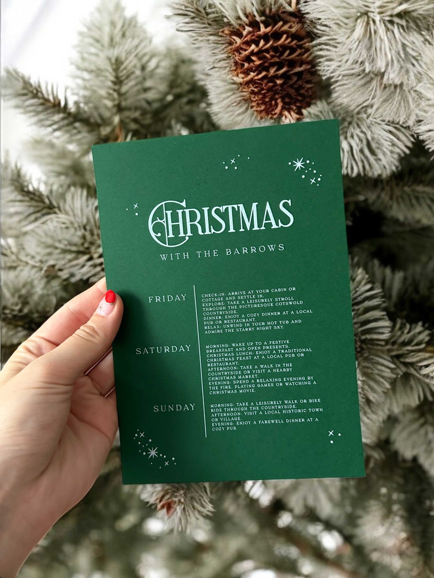 Christmas With... Itinerary Card - Ivy and Gold Wedding Stationery