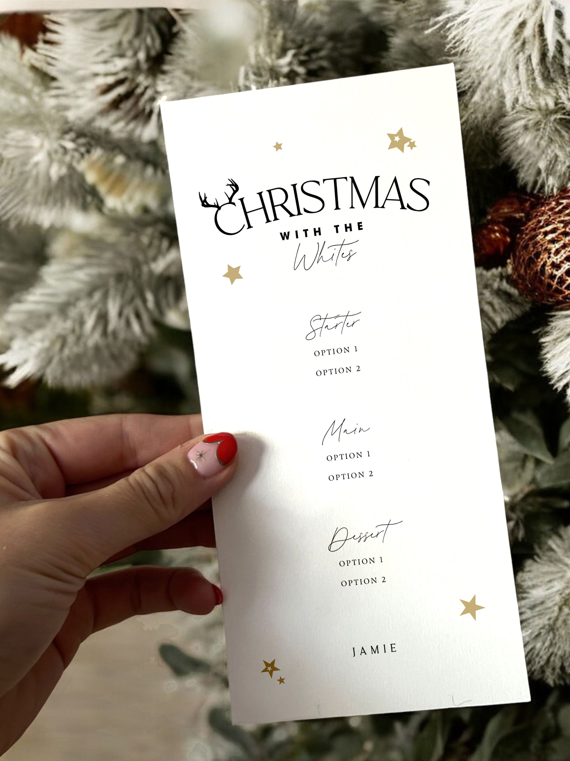 Christmas dinner menu | Star design