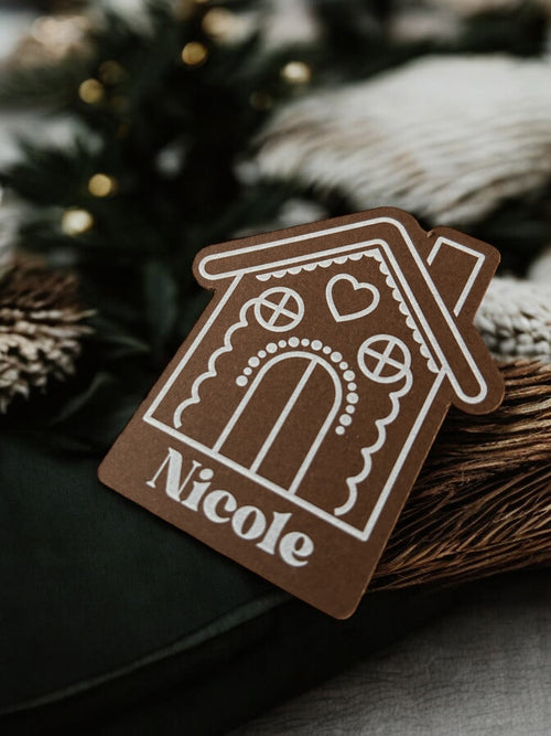 Gingerbread House Place Card Digital Template