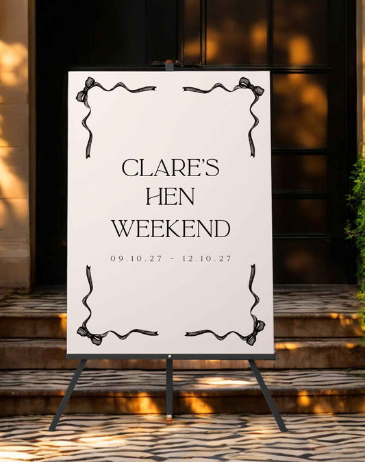 Clare Bows Hen Party Sign