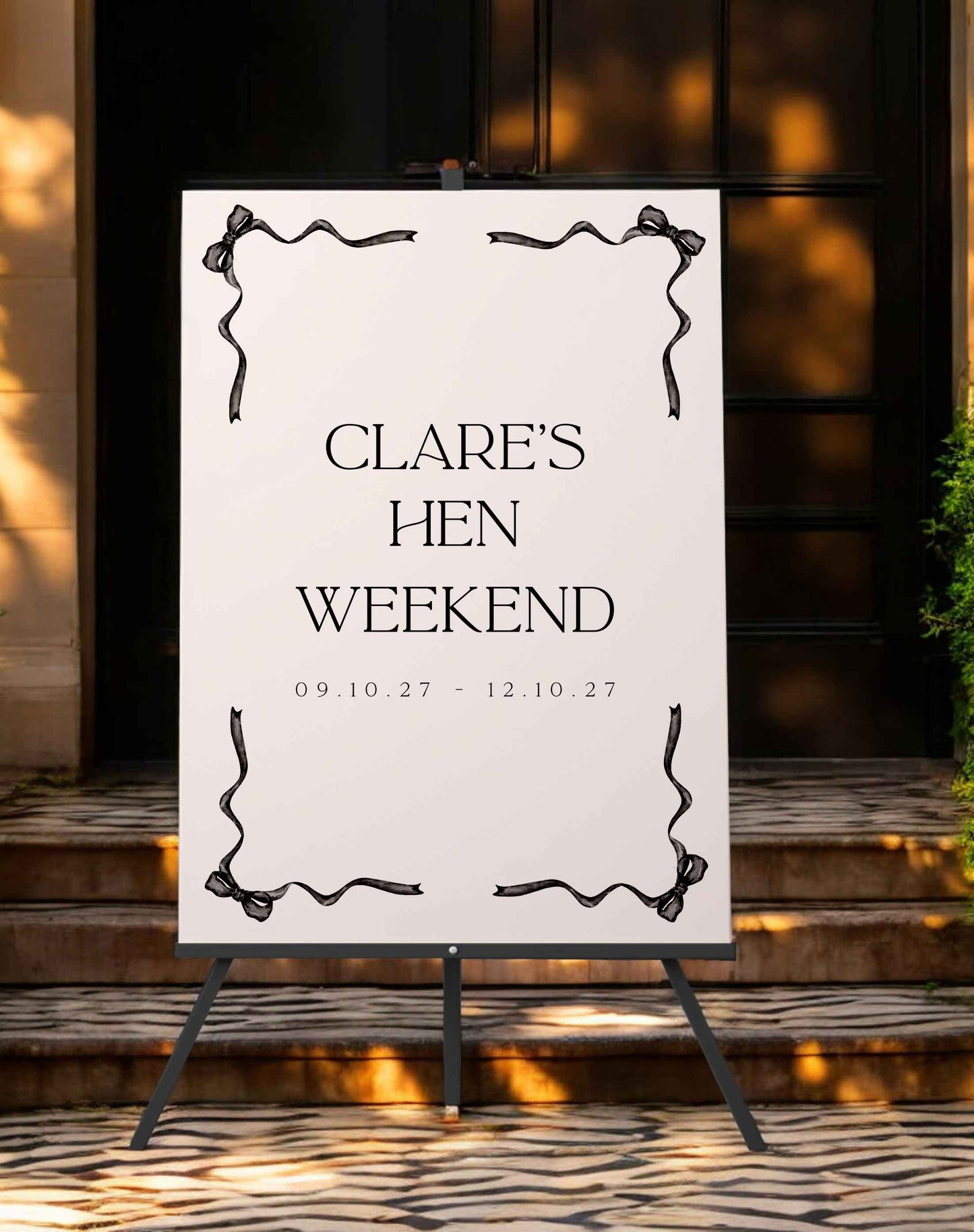 Clare Bows Hen Party Sign - Ivy and Gold Wedding Stationery