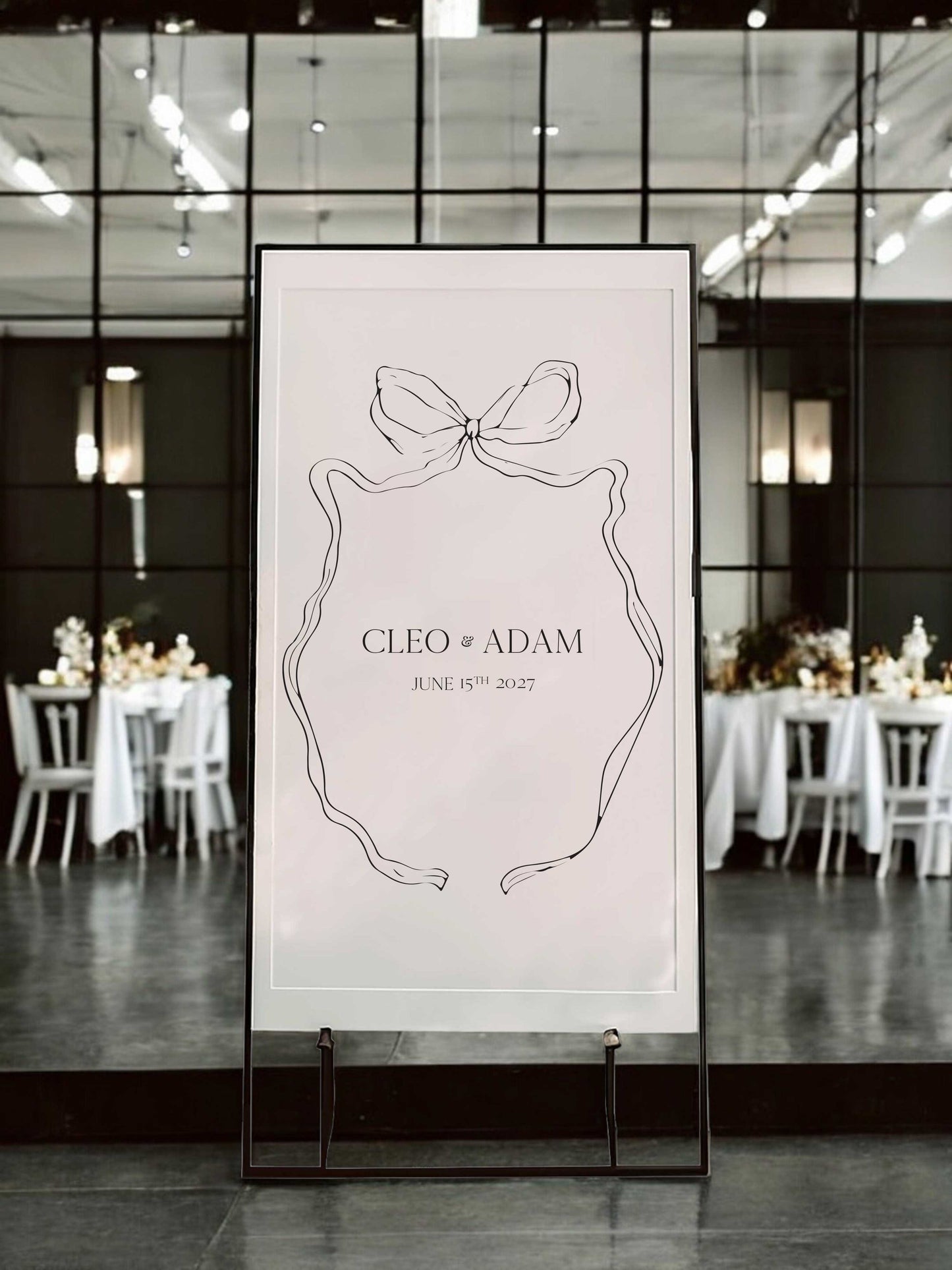 Cleo | Bow Welcome Sign - Ivy and Gold Wedding Stationery