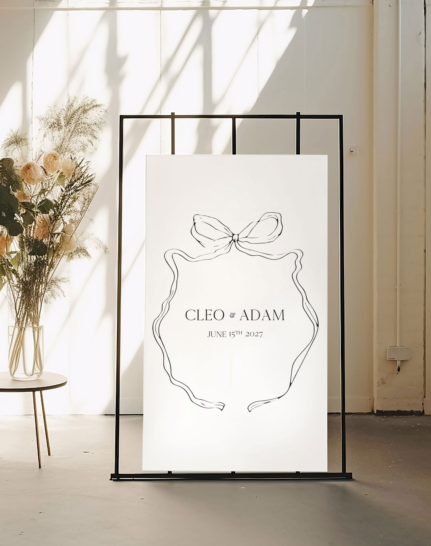 Cleo | Bow Welcome Sign - Ivy and Gold Wedding Stationery