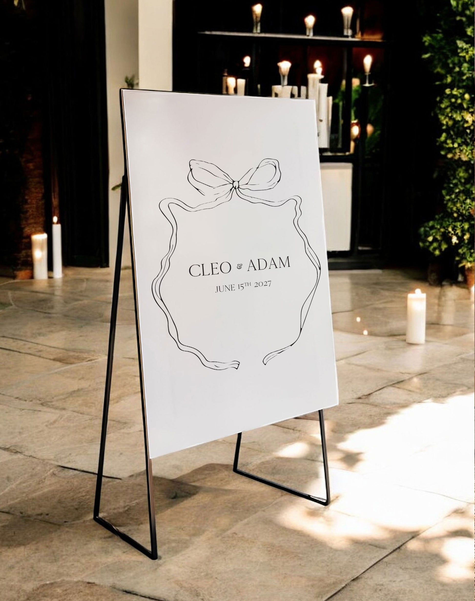 Cleo | Bow Welcome Sign - Ivy and Gold Wedding Stationery