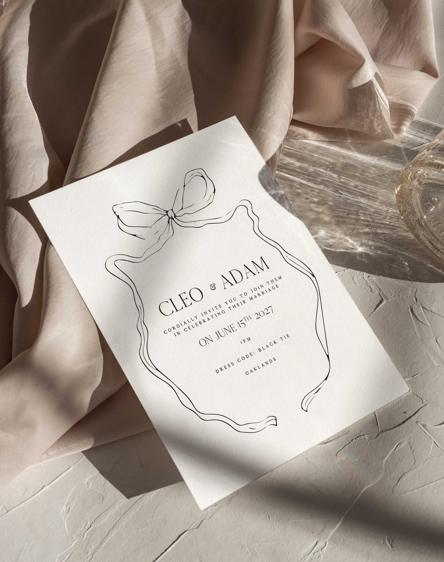 Cleo Bow Wedding Invitation