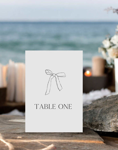 Cleo | Bow Table Number - Ivy and Gold Wedding Stationery -  