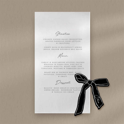 Cleo Menu  Ivy and Gold Wedding Stationery   