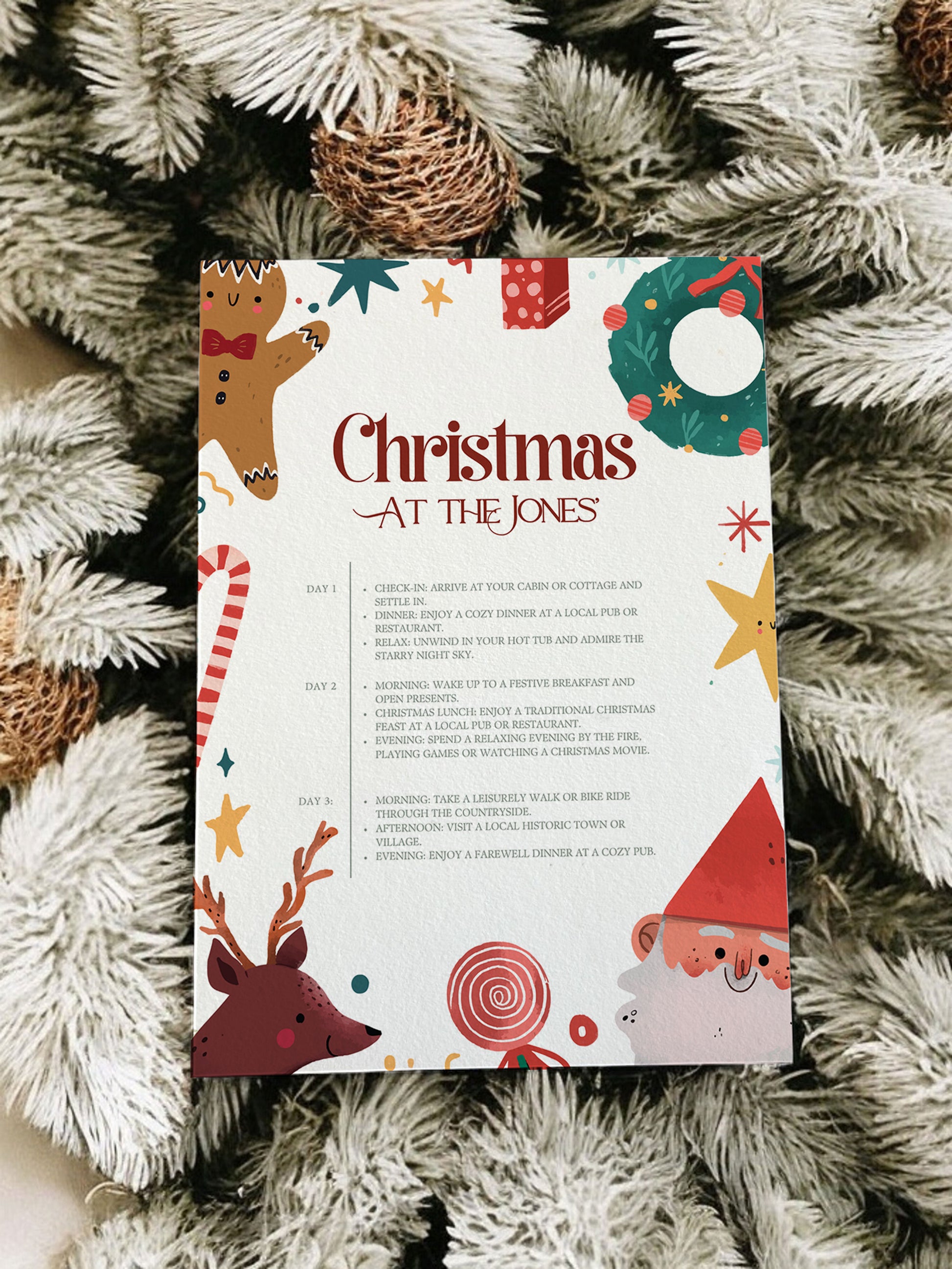 Magical Christmas Family Itinerary - Ivy and Gold Wedding Stationery