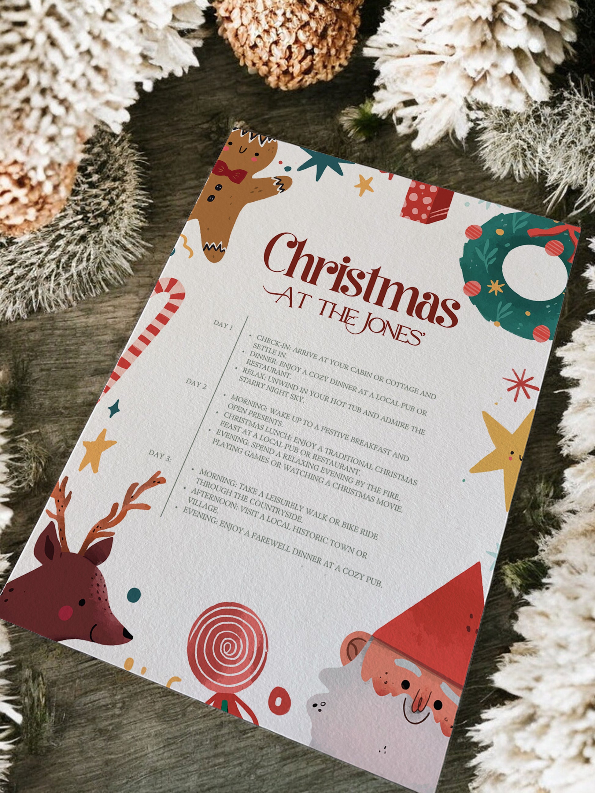 Magical Christmas Family Itinerary - Ivy and Gold Wedding Stationery