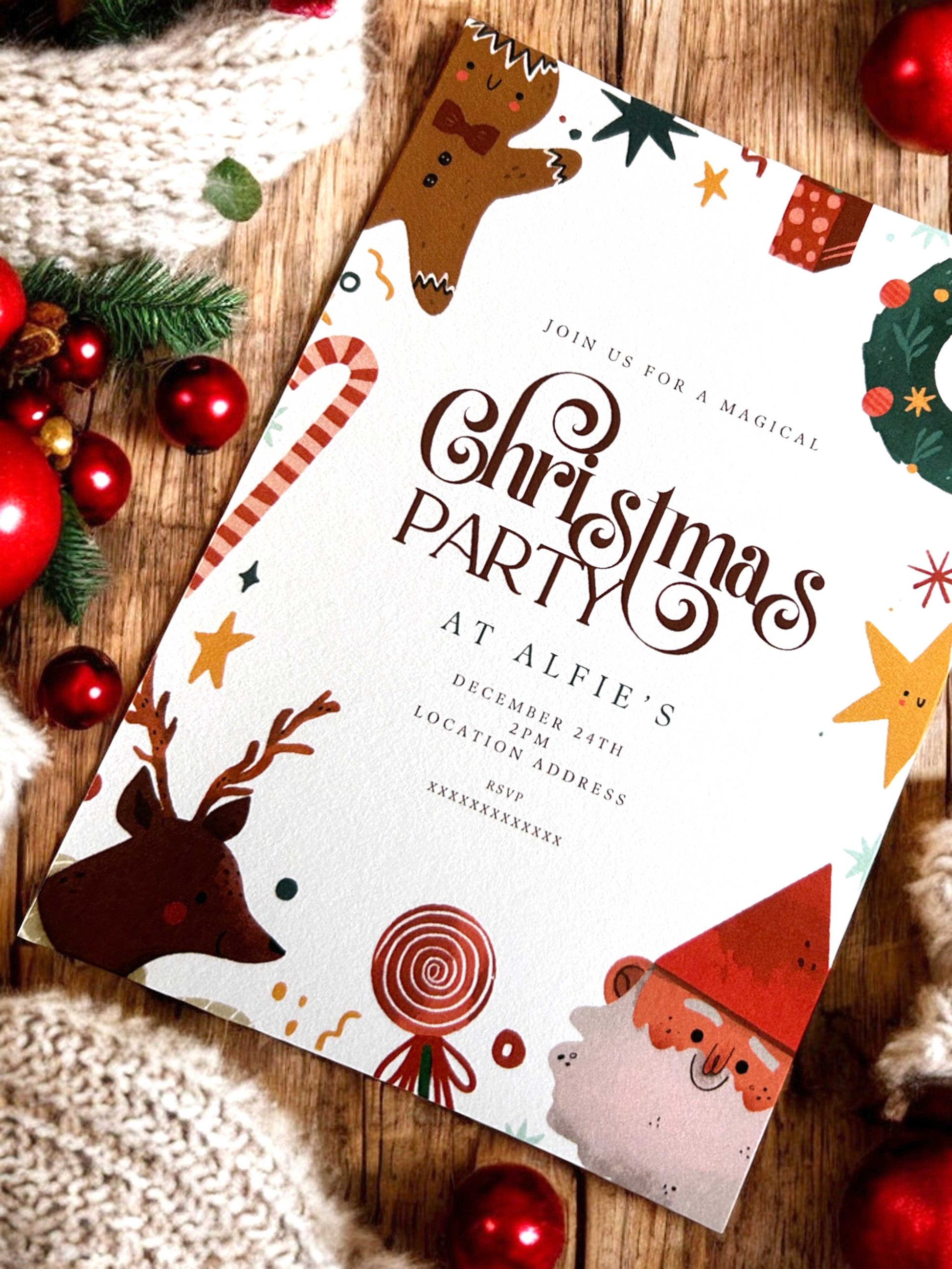 Magical Christmas Party Invitation - Ivy and Gold Wedding Stationery