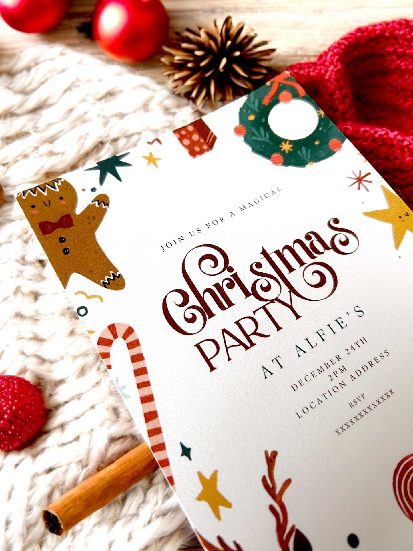 Christmas Invitation Template With Characters