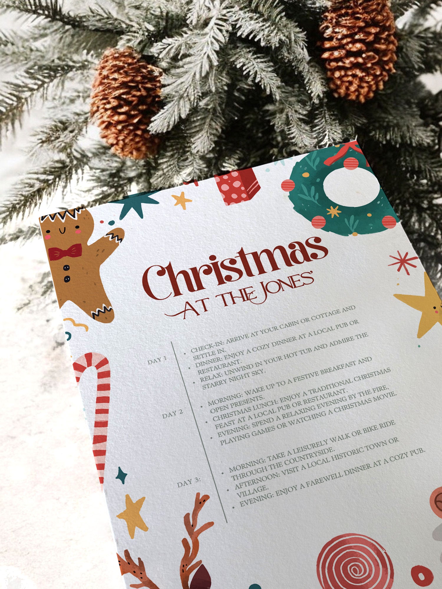 Magical Christmas Family Itinerary - Ivy and Gold Wedding Stationery