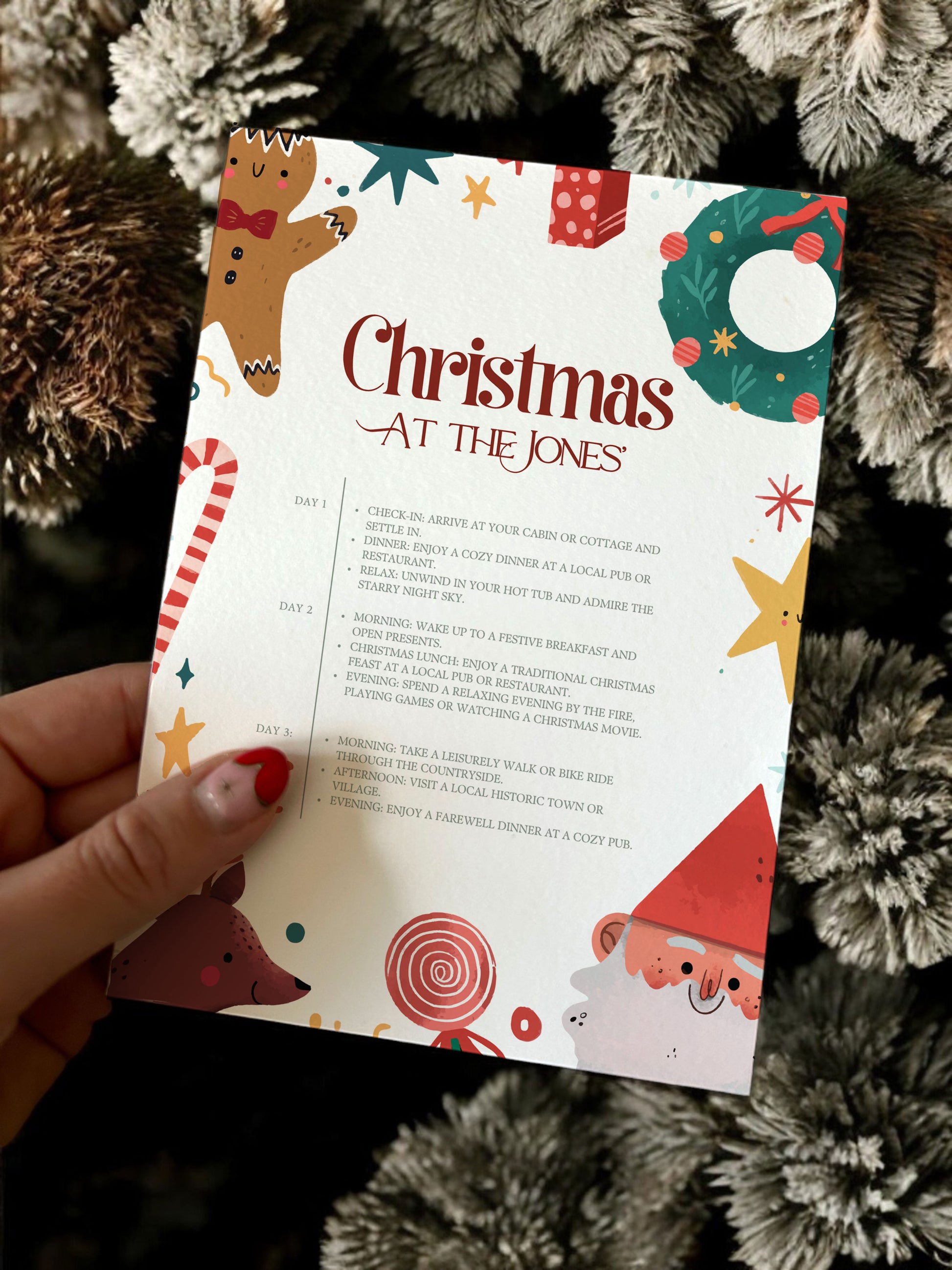 Magical Christmas Family Itinerary - Ivy and Gold Wedding Stationery