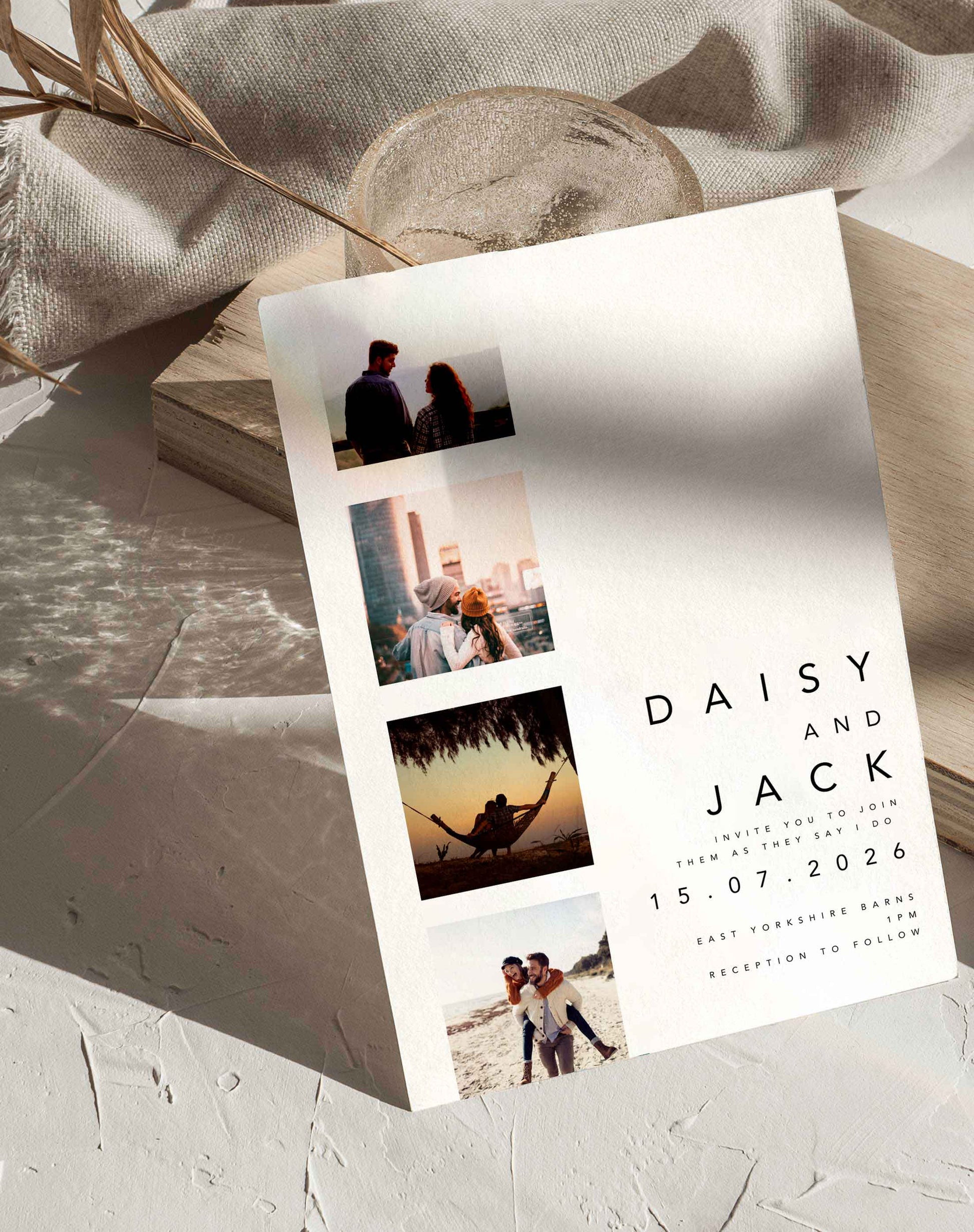 Daisy | Photobooth Wedding Invitation - Ivy and Gold Wedding Stationery