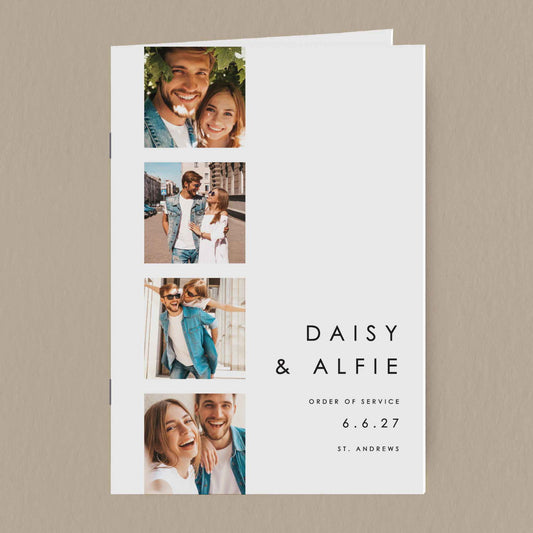 Daisy Order Of Service  Ivy and Gold Wedding Stationery   