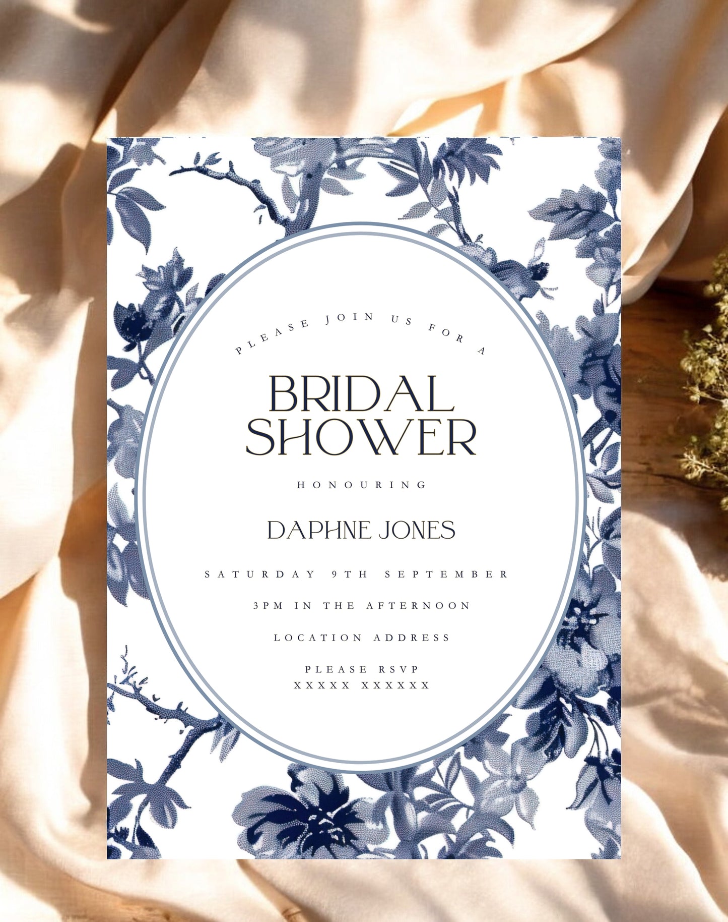 Daphne Romantic Regency Bridal Shower Digital Template