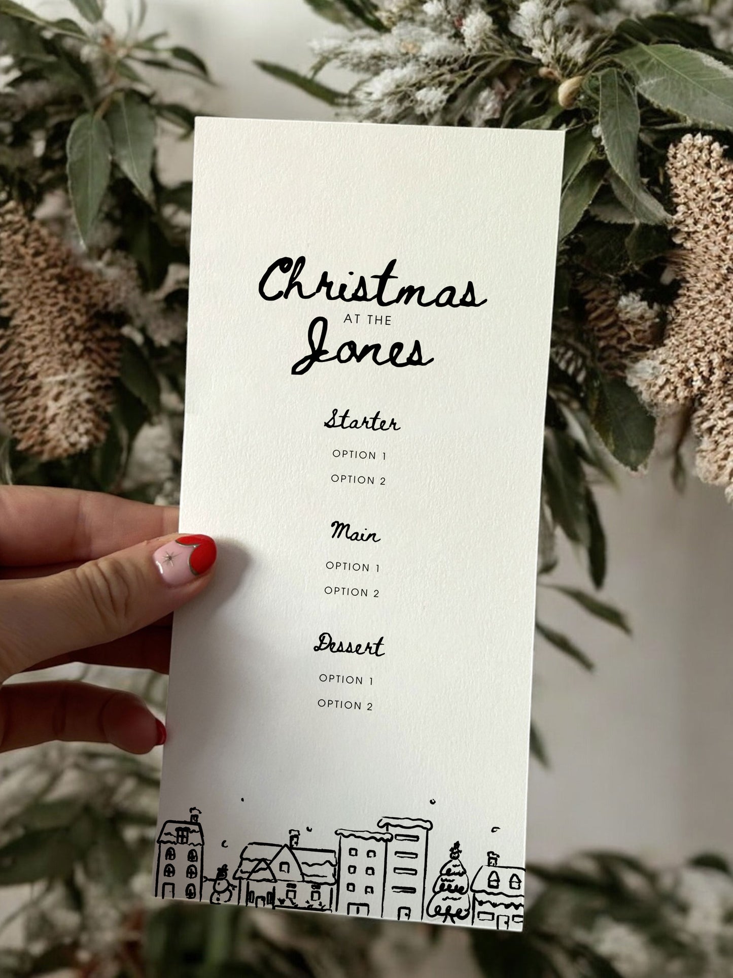 Doodle Christmas Menu Card