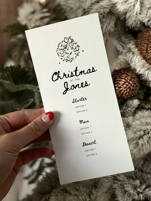 Doodle Christmas Menu Card