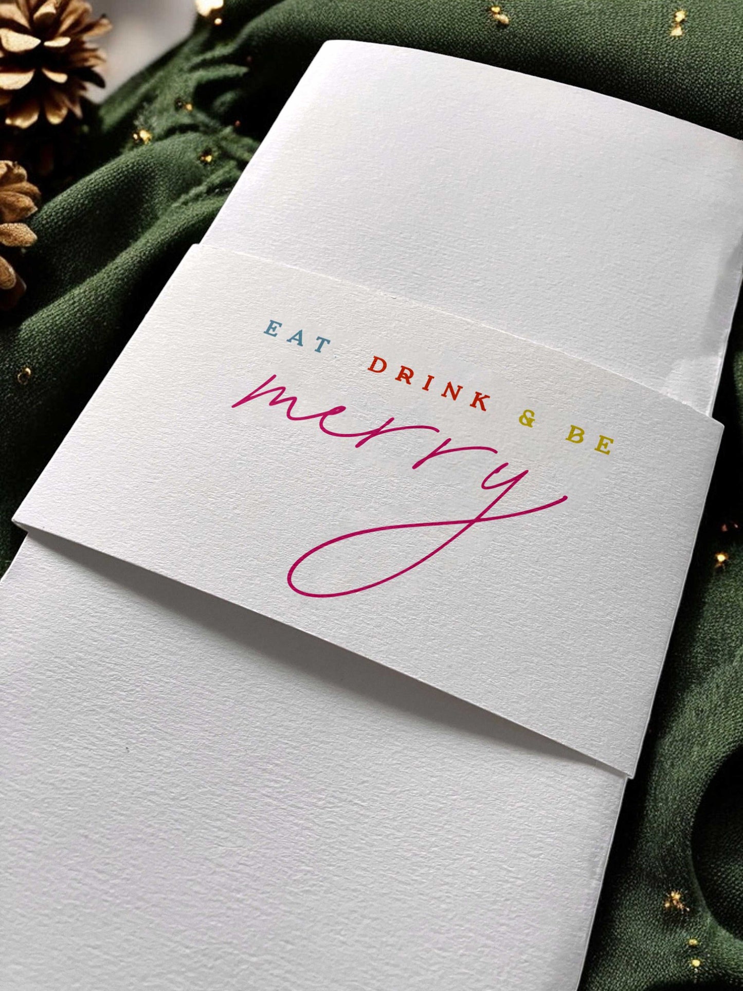 Eat, Drink & Be Merry Napkin Bands - Ivy and Gold Wedding Stationery