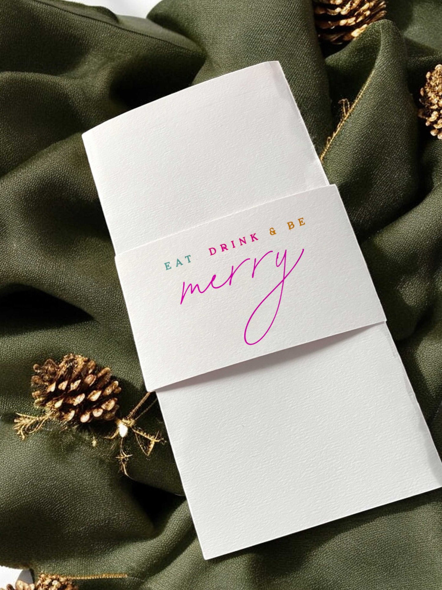 Eat, Drink & Be Merry Napkin Band Digital Template