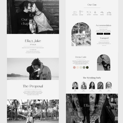 Ella Wedding Website Template - Ivy and Gold Wedding Stationery