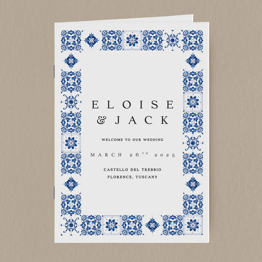 Eloise Order Of Service  Ivy and Gold Wedding Stationery   