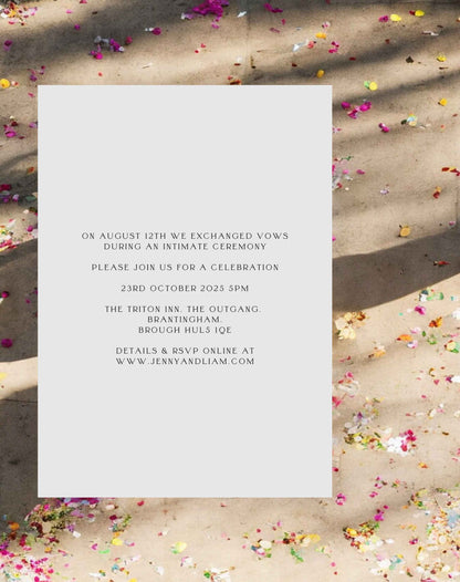 We Eloped Reception Invitation - Ivy and Gold Wedding Stationery