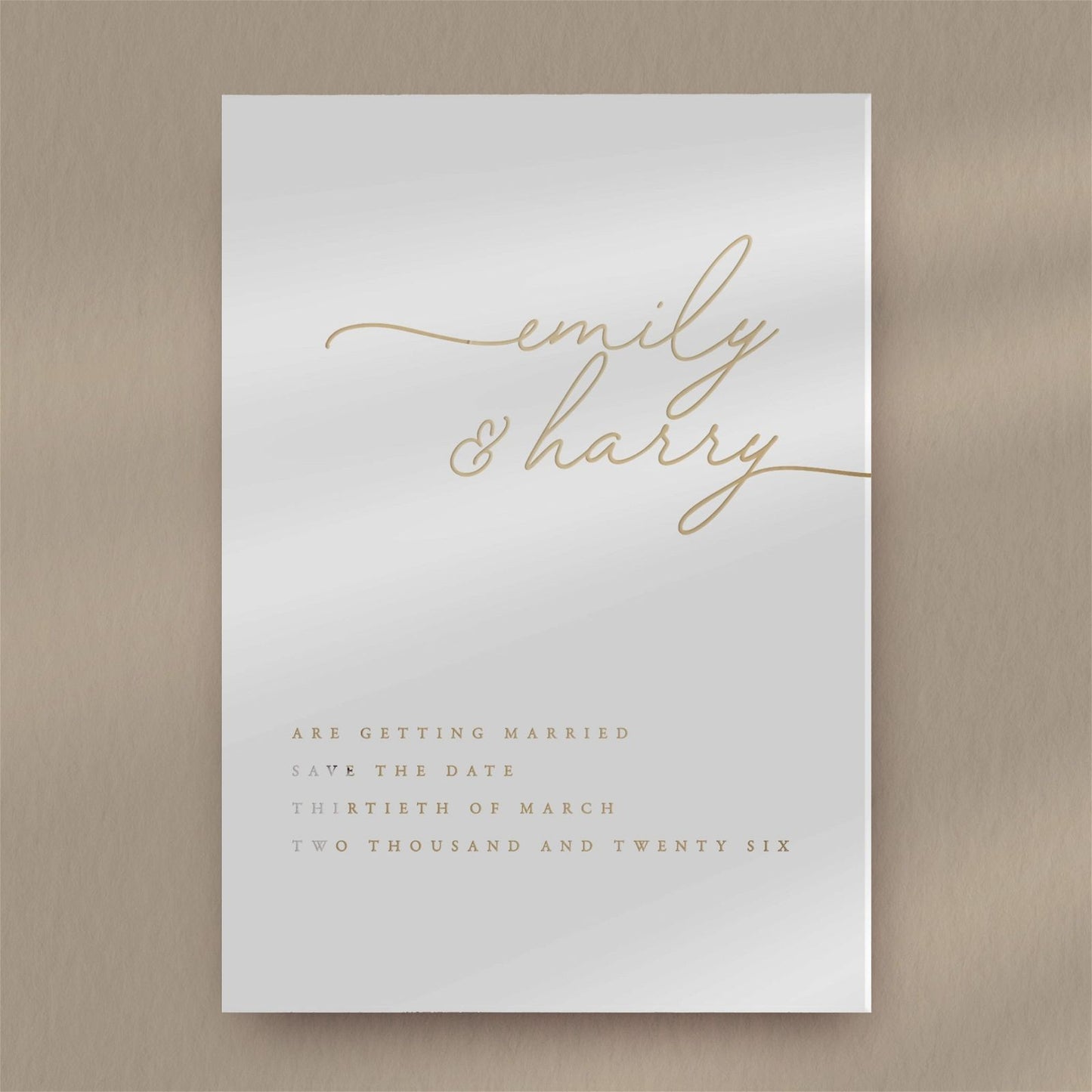Emily | Contemporary Save The Date  Ivy and Gold Wedding Stationery   